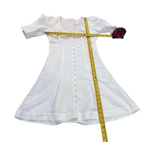 Parker  Womens  Kiera Mini Dress Size 2 XS in White Linen Blend - Picture 14 of 14